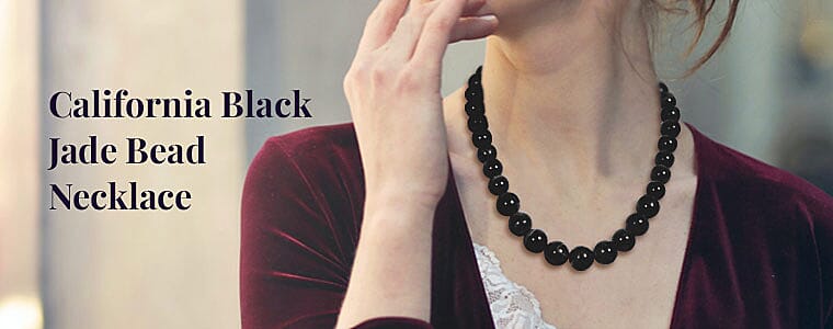 California Black Jade Bead Necklace Banner