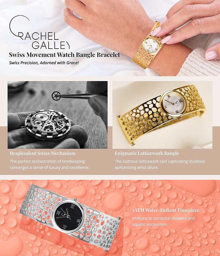 Rachel Galley Swiss Movement Watch Bangle Bracelet Banner