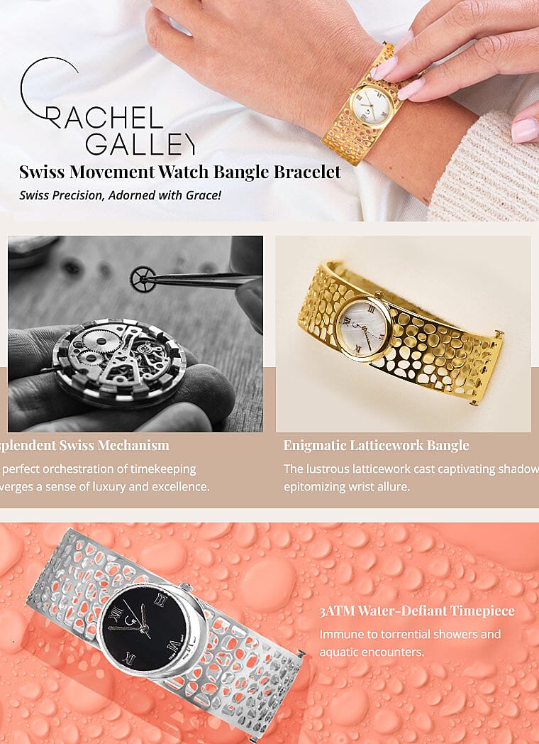 Rachel Galley Swiss Movement Watch Bangle Bracelet Banner