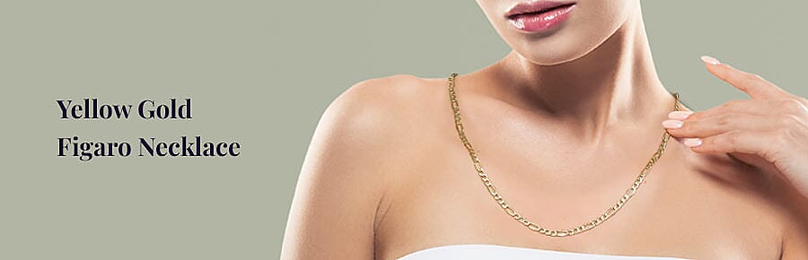 Yellow Gold Figaro Necklace Banner