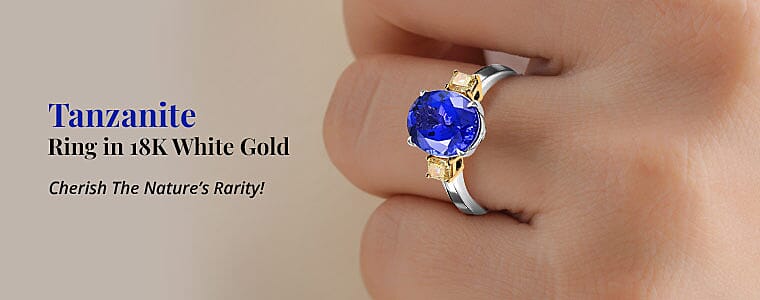Tanzanite Ring in 18K White Gold Banner