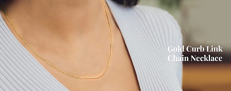 Gold Curb Link Chain Necklace Banner