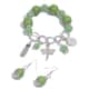 Green Chroma, Austrian Crystal Charm Stretch Bracelet and Earrings in Silvertone and Stainless Steel with Velvet Pouch image number 1