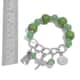 Green Chroma, Austrian Crystal Charm Stretch Bracelet and Earrings in Silvertone and Stainless Steel with Velvet Pouch image number 2
