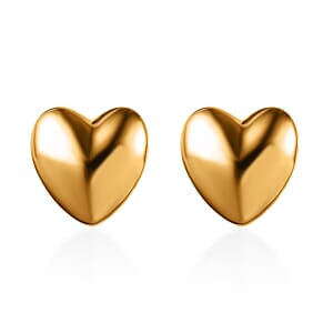 14K YG Over Sterling Silver Heart Earrings (1.25 g)