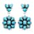Santa Fe Style Kingman Turquoise Earrings in Sterling Silver| Turquoise Dangle Earrings| Silver Drop Flower Earrings| Flower Jewelry For Women 6.50 ctw