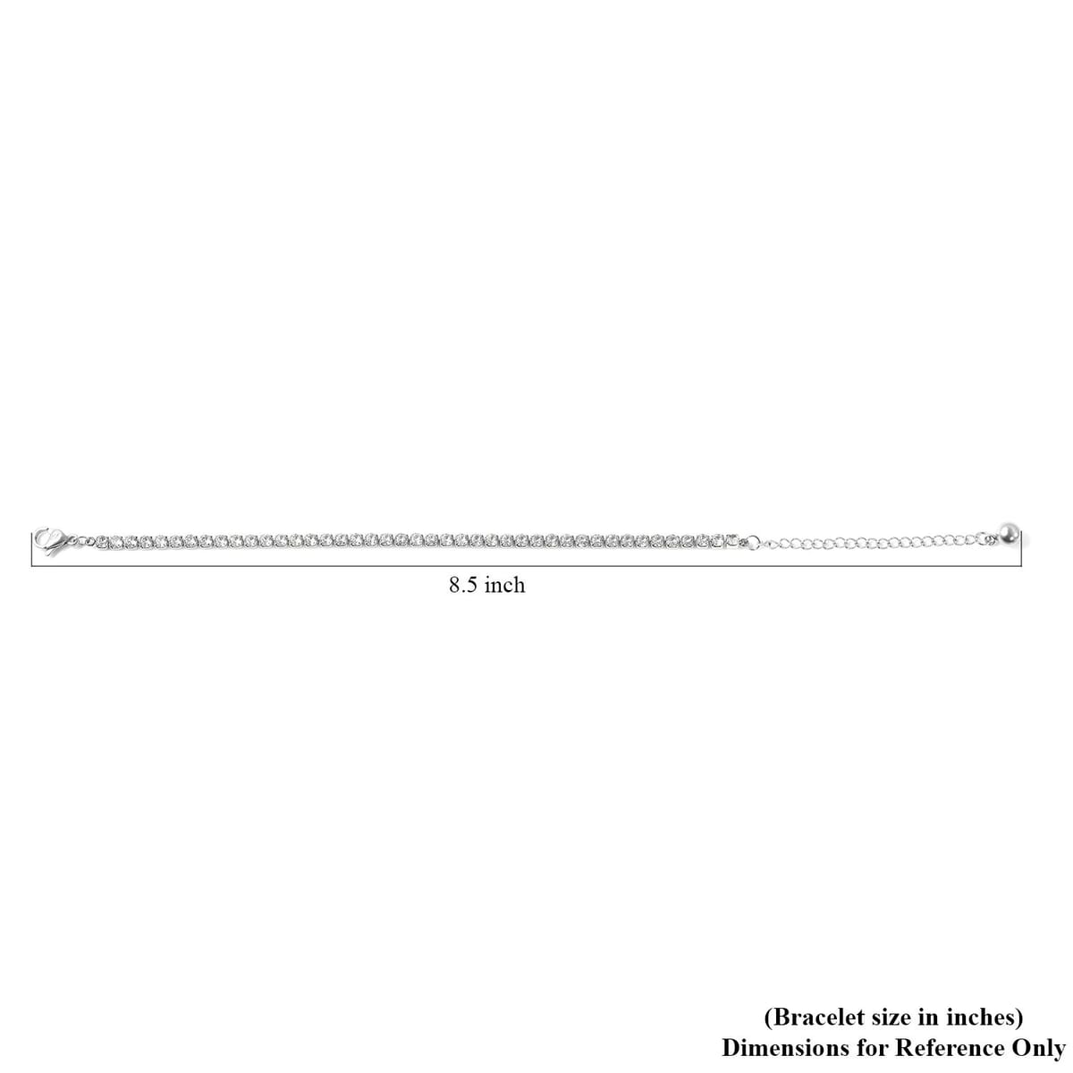 Simulated Diamond Tennis Bracelet in Stainless Steel (6.50-8.50In) image number 4