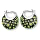 Green Murano Style Basket Hoop Earrings in Stainless Steel image number 0