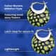 Green Murano Style Basket Hoop Earrings in Stainless Steel image number 2