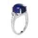 Lapis Lazuli and Simulated Diamond Ring in Sterling Silver (Size 8.0) 4.50 ctw image number 5