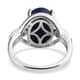 Lapis Lazuli and Simulated Diamond Ring in Sterling Silver (Size 8.0) 4.50 ctw image number 6