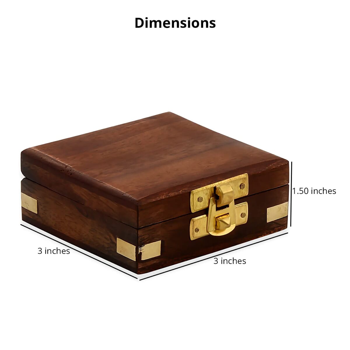 Handcrafted Wooden Box With Built in Silvertone Compass image number 2