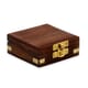 Handcrafted Wooden Box With Built in Silvertone Compass image number 3