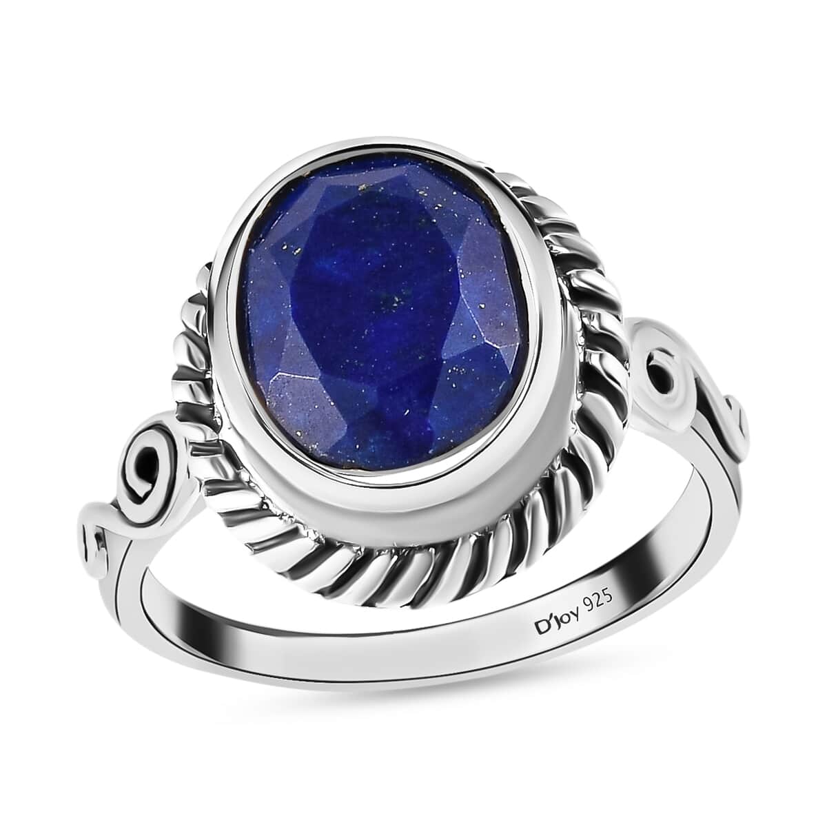 Artisan Crafted Lapis Lazuli Solitaire Ring in Sterling Silver (Size 7.0) 2.75 ctw image number 0