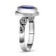 Artisan Crafted Lapis Lazuli Solitaire Ring in Sterling Silver (Size 7.0) 2.75 ctw image number 4