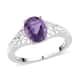 Bolivian Amethyst Solitaire Ring in Sterling Silver 1.65 ctw image number 0