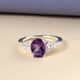 Bolivian Amethyst Solitaire Ring in Sterling Silver 1.65 ctw image number 3