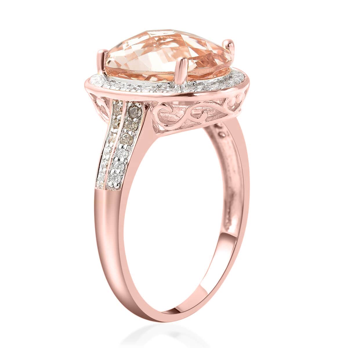 Buy LUXORO 14K Rose Gold AAA Marropino Morganite, Natural Champagne and ...