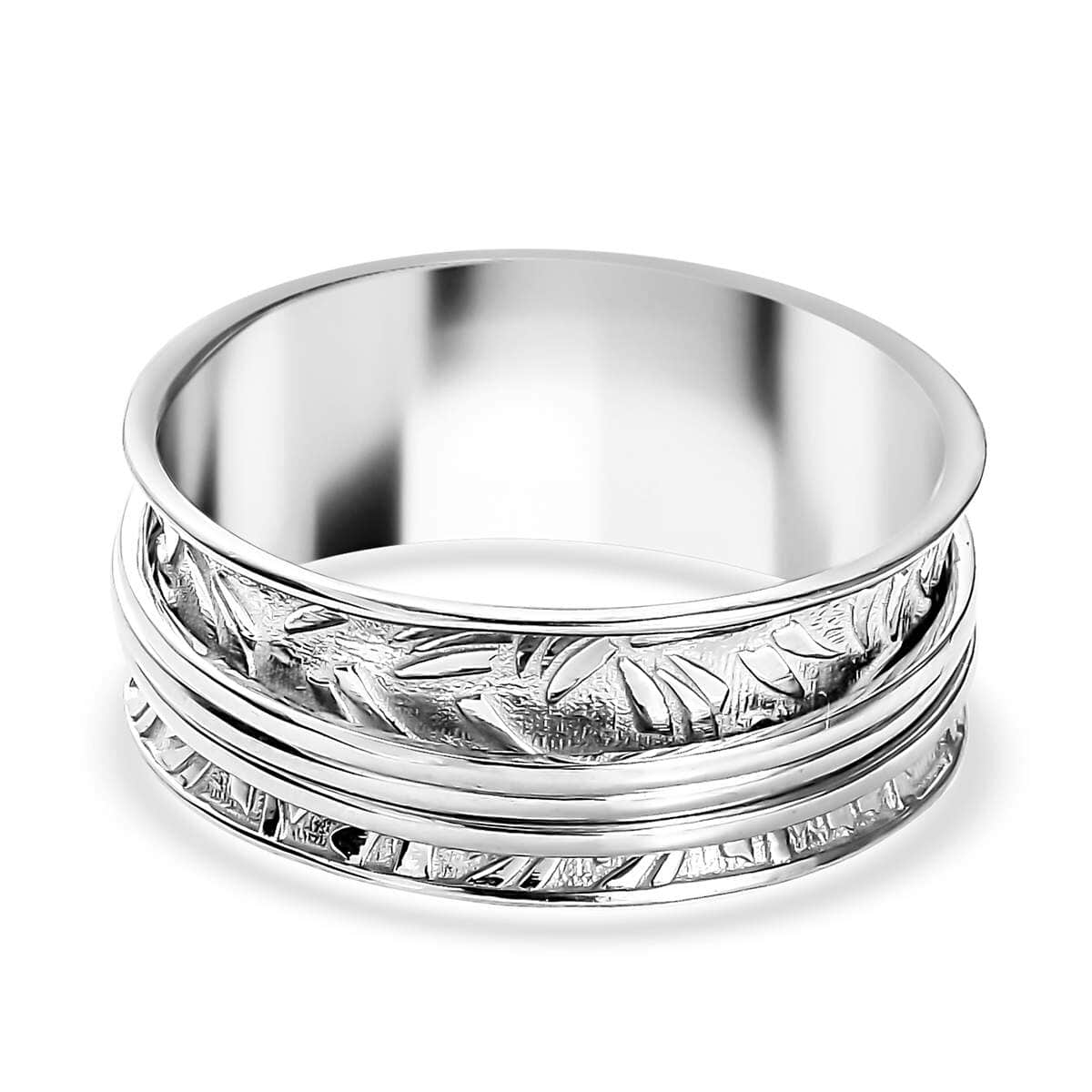 Sterling Silver Spinner Ring, Anxiety Ring for Women, Fidget Rings for Anxiety for Women, Stress Relieving Anxiety Ring (Size 10.0) (7.90 g) image number 6