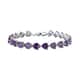 Simulated Purple Diamond Bracelet in Silvertone| Wedding Gifts For Women (8.00 In) 20.46 ctw image number 0