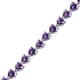 Simulated Purple Diamond Bracelet in Silvertone| Wedding Gifts For Women (8.00 In) 20.46 ctw image number 2