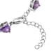 Simulated Purple Diamond Bracelet in Silvertone| Wedding Gifts For Women (8.00 In) 20.46 ctw image number 4