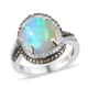 Ethiopian Welo Opal, Natural Champagne and White Diamond Ring in Platinum Over Sterling Silver 3.80 ctw image number 0
