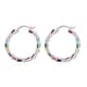 Simulated Multi Color Diamond Earrings in Silvertone| Inside Out Hoops| Simulated Diamond Jewelry For Women   13.25 ctw image number 3