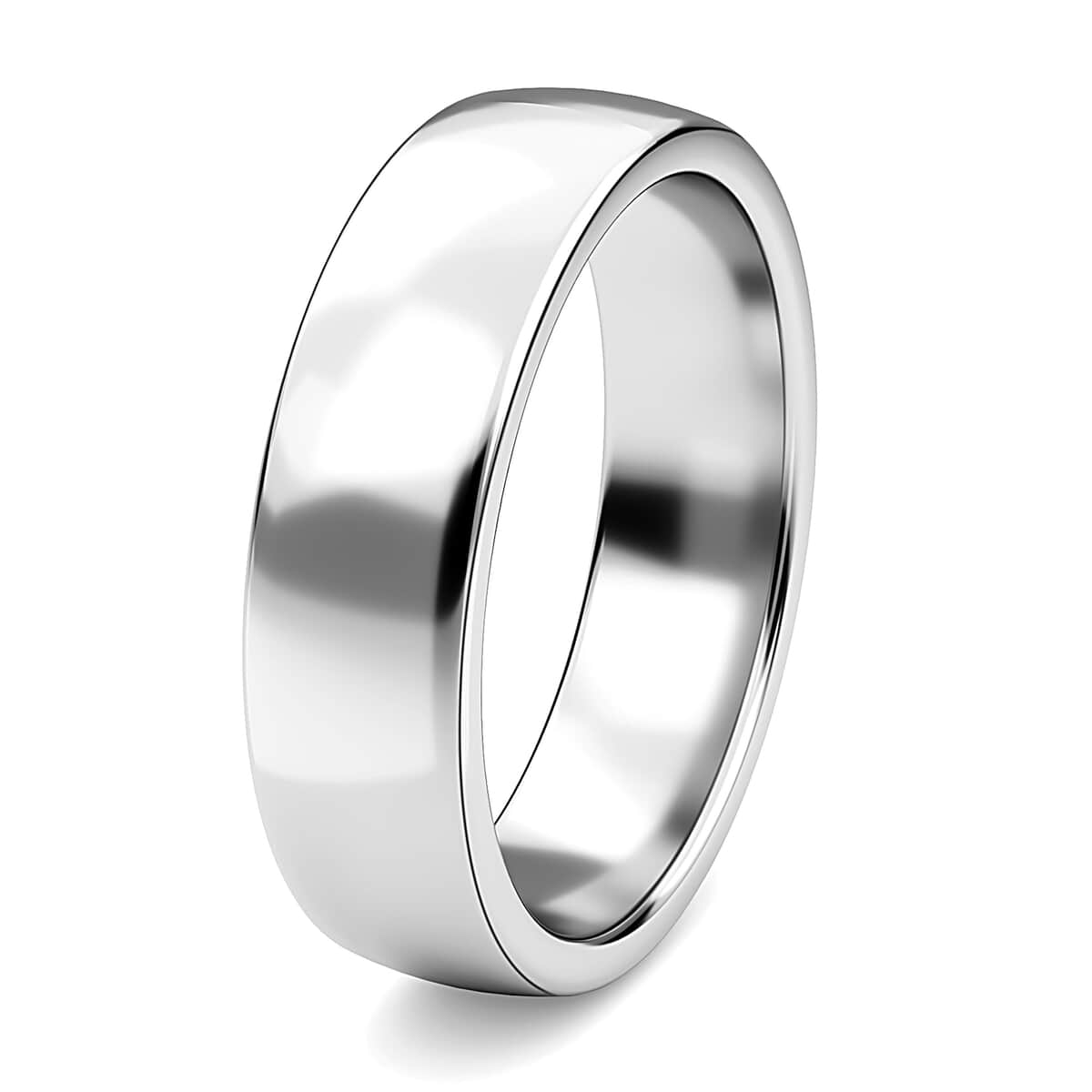 Personalized Platinum Over Sterling Silver 5mm Band Ring (Size 10.0) 4.10 Grams image number 4