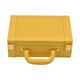 Yellow Jewelry Organizer Woven Texture Briefcase Faux Leather Box Case with Handle Lock image number 0