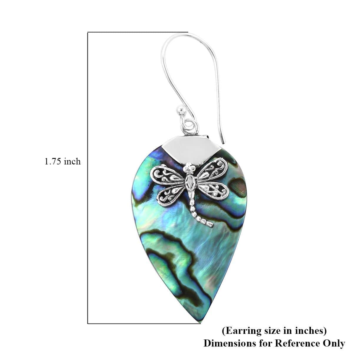 Abalone Shell Dangle Earrings in Sterling Silver| Drop Silver Earrings| Beach Fashion Jewelry image number 4