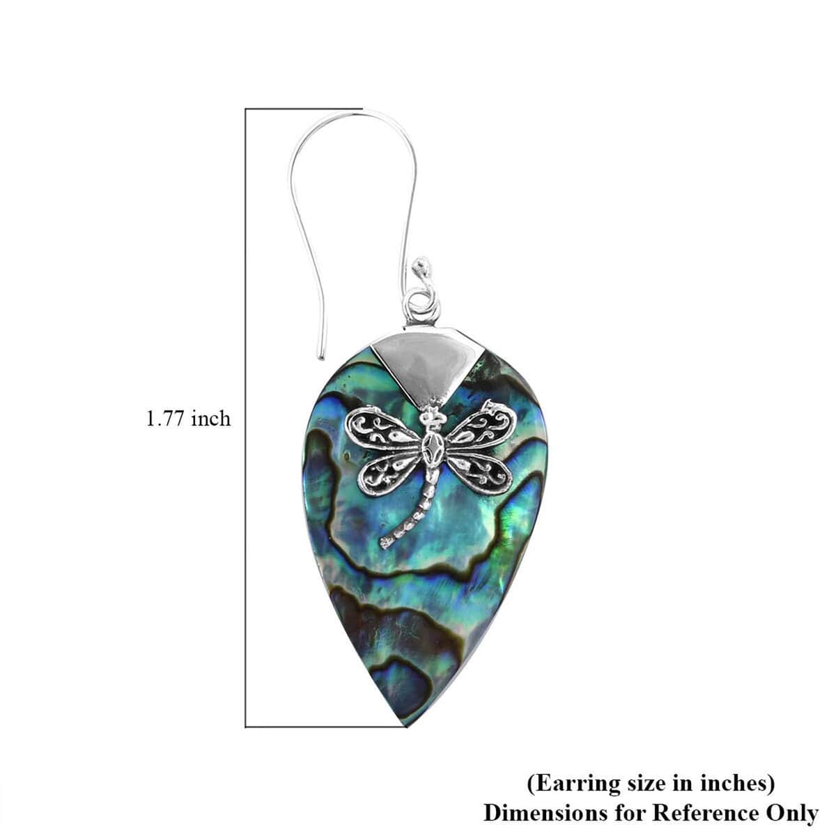 Abalone Shell Dangle Earrings in Sterling Silver| Drop Silver Earrings| Beach Fashion Jewelry image number 6