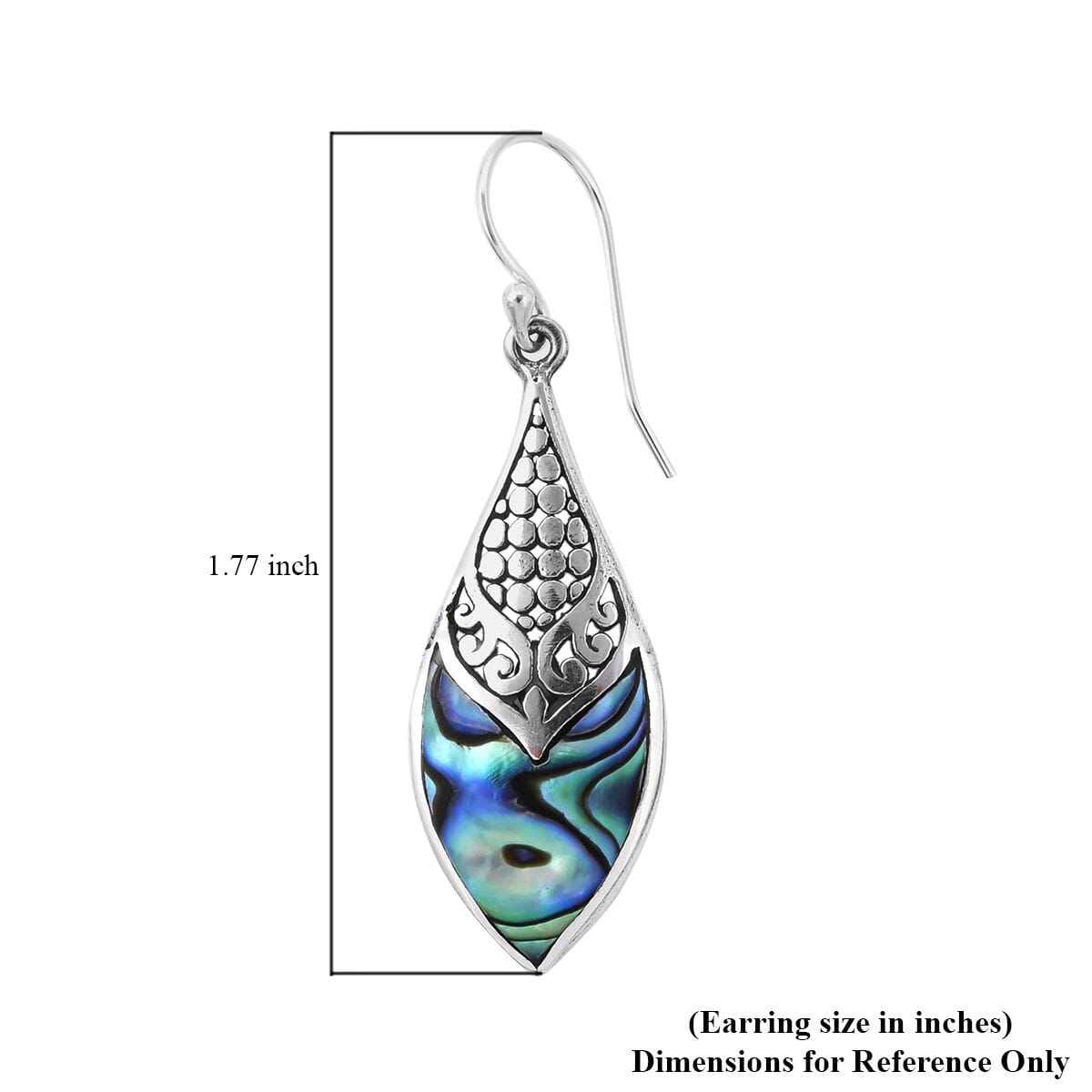 Abalone Shell Dangle Drop Earrings For Women in Sterling Silver image number 4