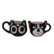 Set of 2 Multi Color Ceramic Dog and Cat Coffee Mug image number 0