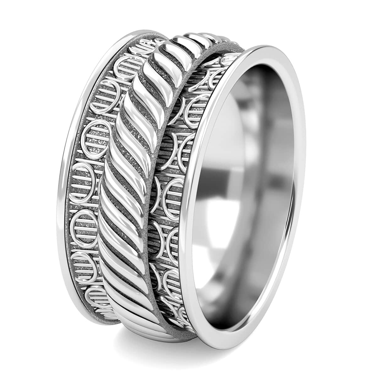 Sterling Silver Spinner Ring, Anxiety Ring for Women, Fidget Rings for Anxiety for Women, Stress Relieving Anxiety Ring (Size 8.0) (4.75 g) image number 5