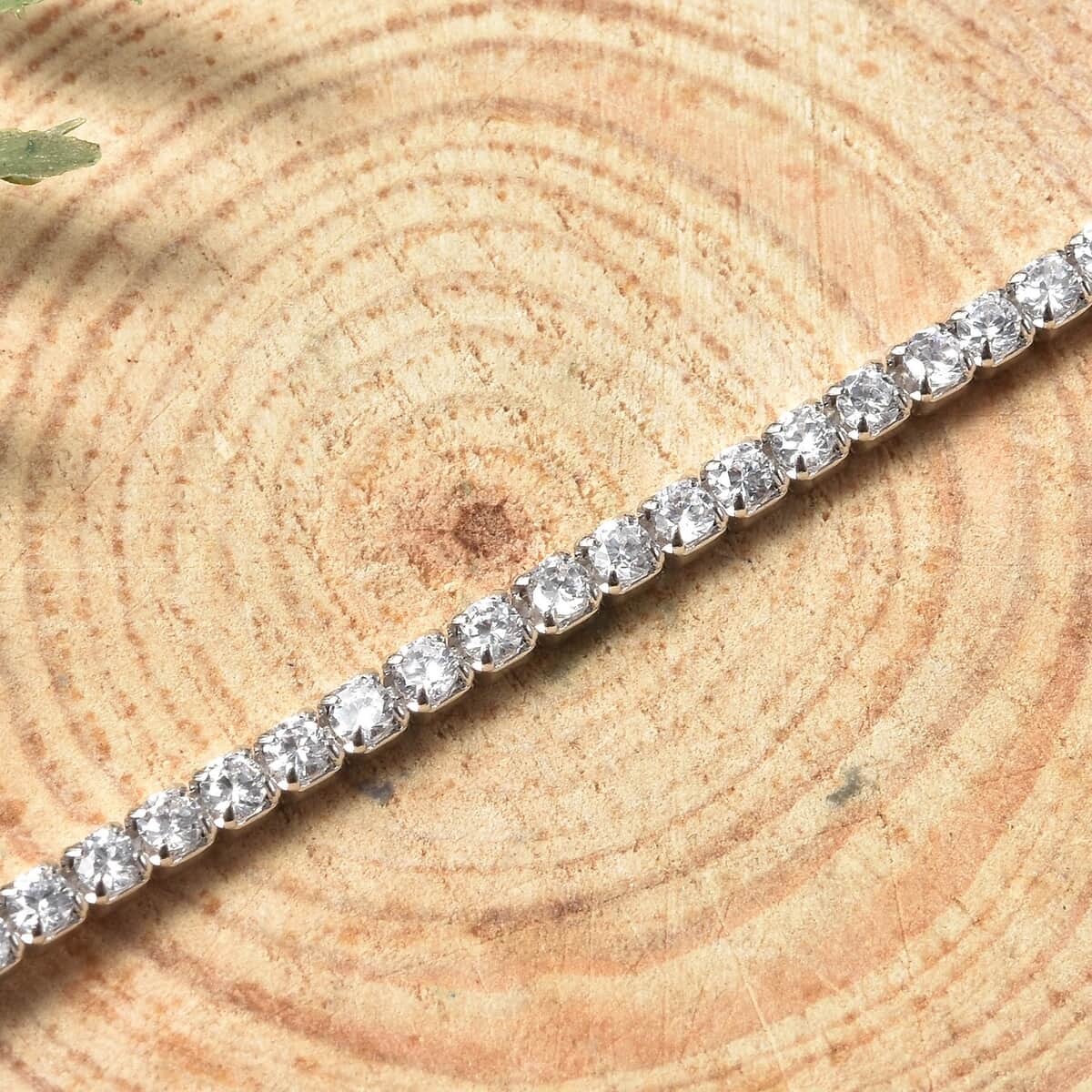 Simulated Diamond Tennis Bracelet in Sterling Silver (7-8In) 3.00 ctw image number 1