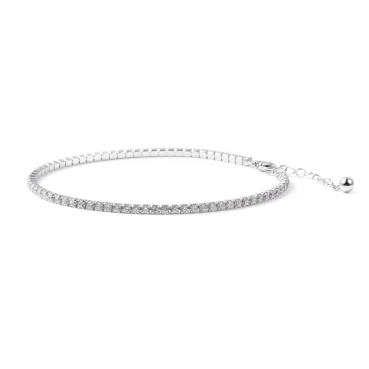 Simulated Diamond Tennis Bracelet in Sterling Silver (7-8In) 3.00 ctw image number 3