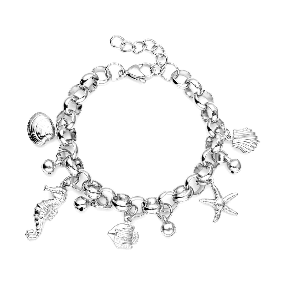 Multi Charms Bracelet in Stainless Steel (7-8In) image number 0