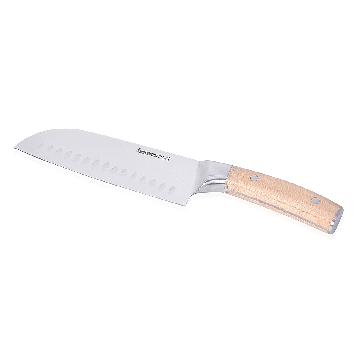 Buy HOMESMART Santoku Chef's Knife in Stainless Steel with Beige Wooden