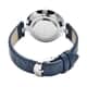 STRADA Austrian Crystal Japanese Movement Watch in Silvertone with Navy Blue Vegan Leather Strap image number 5