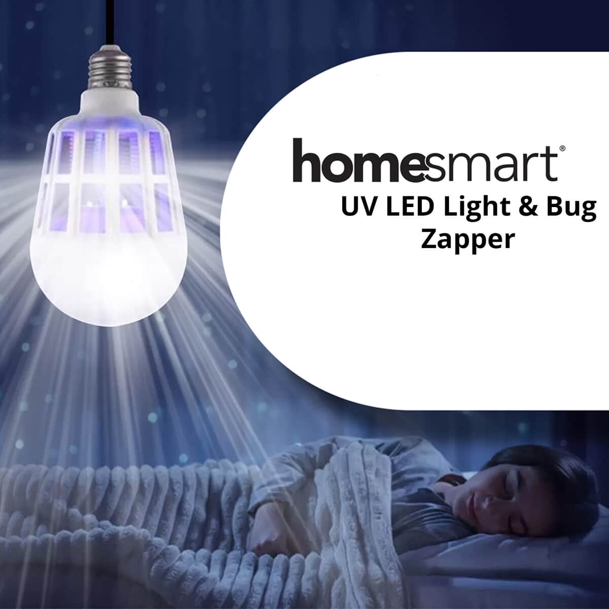 Homesmart 2 in 1 UV LED Light & Bug Zapper (15W, 1200 lumens) | Indoor Bulb Bug Zapper | Mosquito Zapper | Electric Bug Zapper Light image number 1