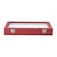 Red Faux Leather Jewelry Organizer with Acrylic Window & Latch Clasp (72 Rings Slots) image number 1