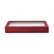 Red Faux Leather Jewelry Organizer with Acrylic Window & Latch Clasp (72 Rings Slots) image number 3
