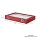 Red Faux Leather Jewelry Organizer with Acrylic Window & Latch Clasp (72 Rings Slots) image number 5