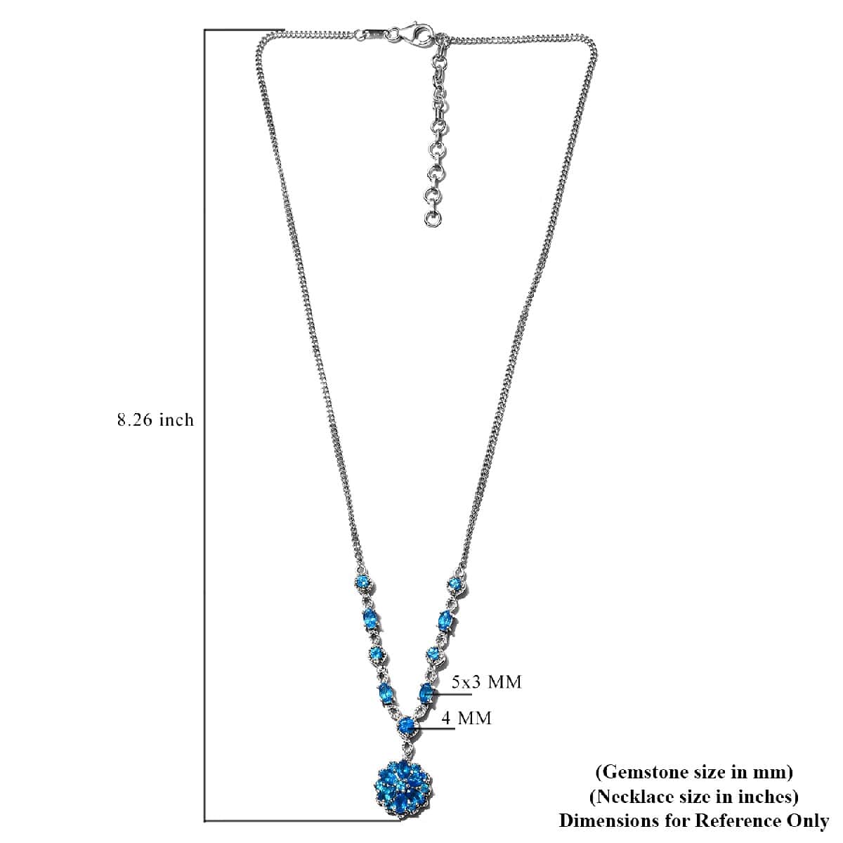 Malgache Neon Apatite Necklace 18 Inches in Platinum Over Sterling Silver 3.50 ctw image number 4
