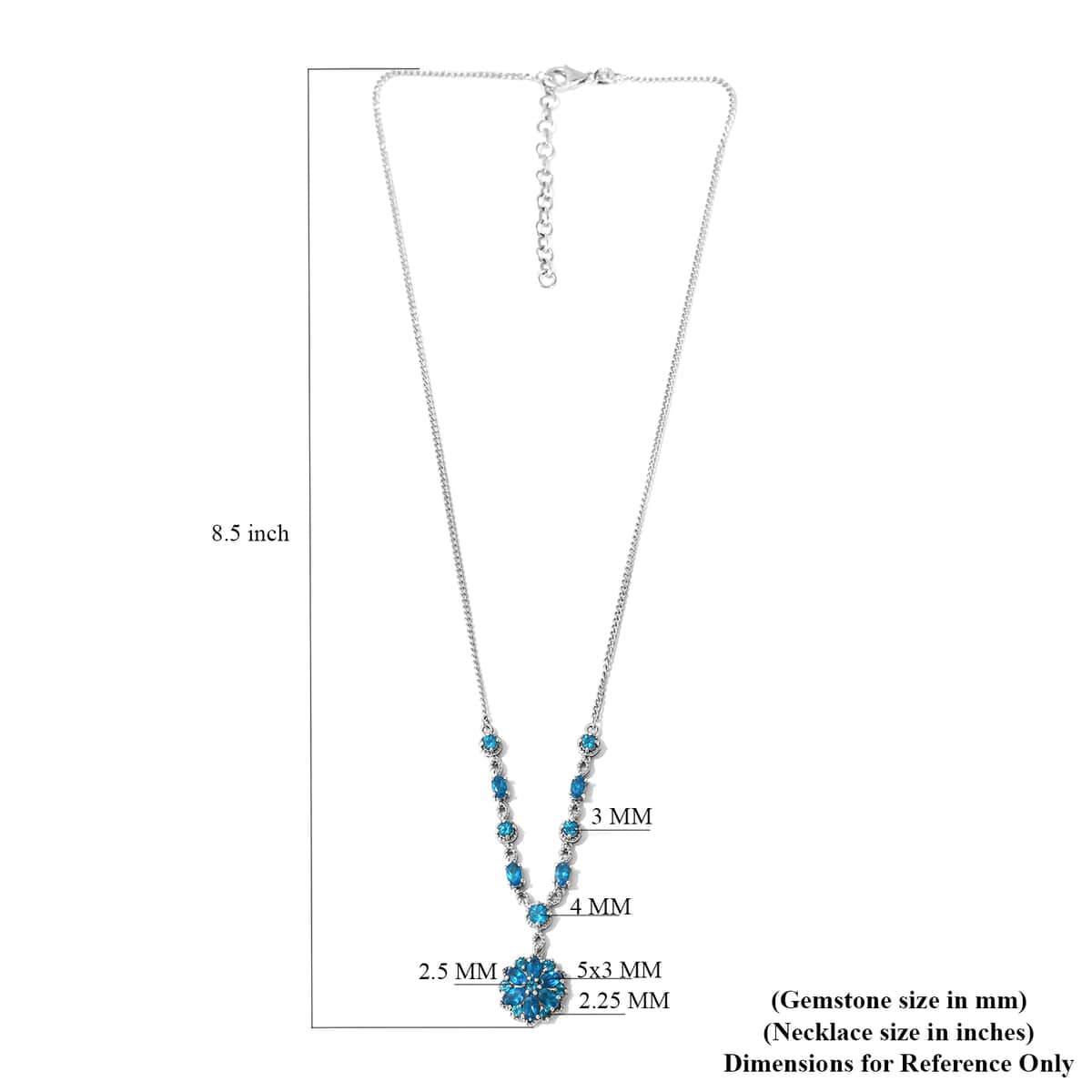 Malgache Neon Apatite Necklace 18 Inches in Platinum Over Sterling Silver 3.50 ctw image number 5