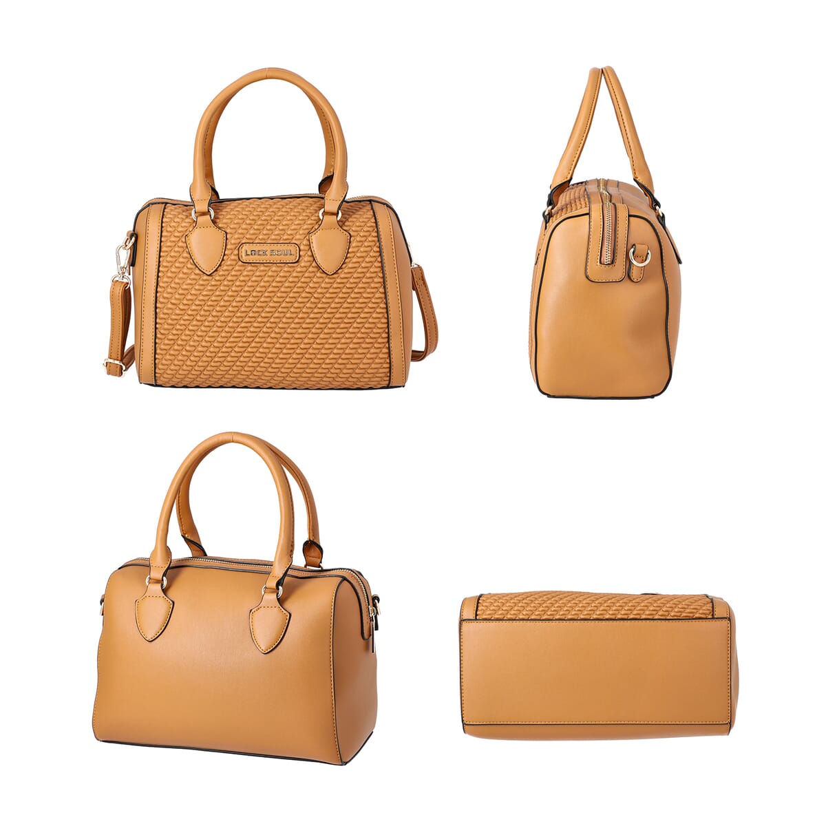 Buy LOCK SOUL Brown Faux Leather Tote Bag with Handle Drop and Shoulder
