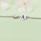 Personalized Sri Lankan Silver Moonstone Engraved Initial Birthstone Bracelet in Platinum Over Sterling Silver (6.50-8.50In) 0.80 ctw image number 1