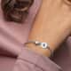 Personalized Sri Lankan Silver Moonstone Engraved Initial Birthstone Bracelet in Platinum Over Sterling Silver (6.50-8.50In) 0.80 ctw image number 2