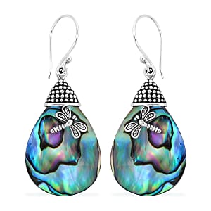 Abalone Shell Dragonfly Earrings in Sterling Silver